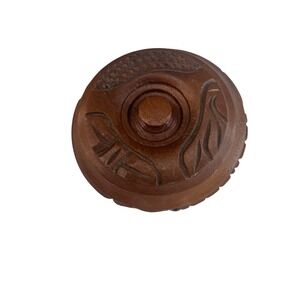 Vintage Hand Carved Wooden Trinket Box Lidded Keepsake Container Bonnie Engraved